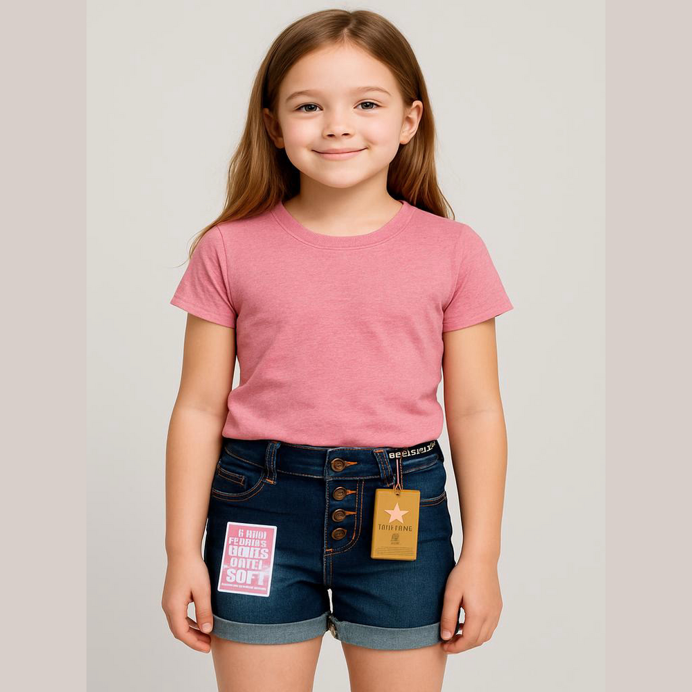 Hippie Girl NWT Girl Size 10 Regular Rise Midi Length Denim Shorts Dark Wash